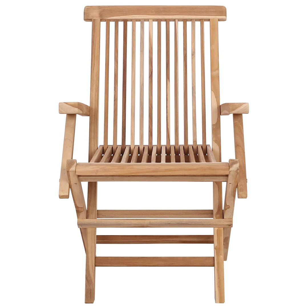 Foldbar Havestol 3 stk. Naturfarvet Massiv Teaktræ