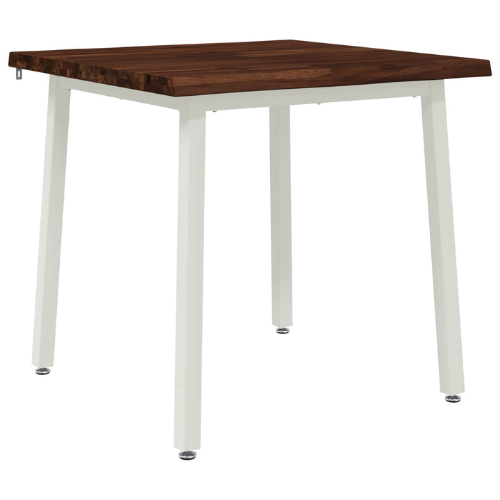 60 x 55 x 75 cm Massivt Akacietræ Mørkebrun og Hvid Rektangulær