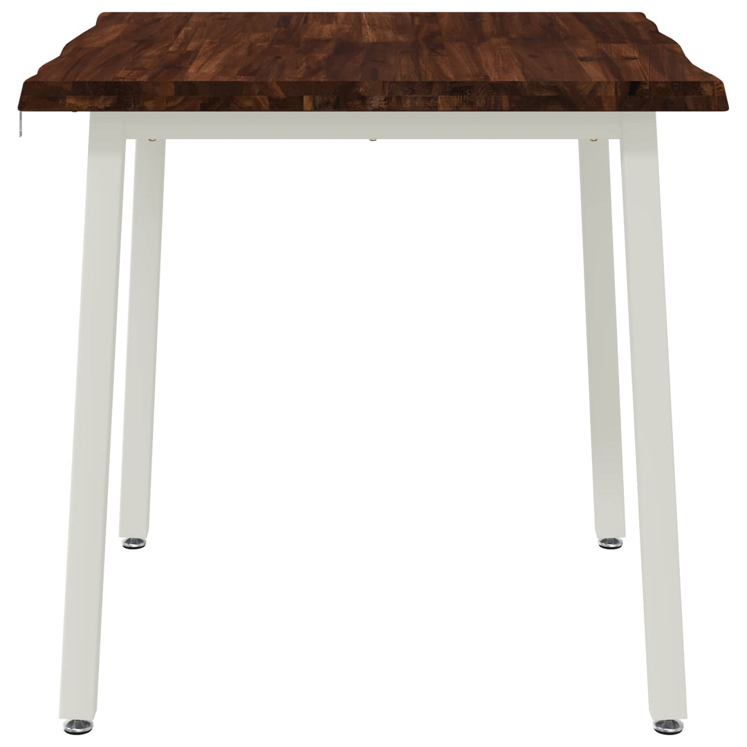 60 x 55 x 75 cm Massivt Akacietræ Mørkebrun og Hvid Rektangulær