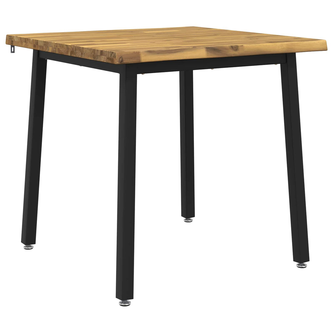 60 x 55 x 75 cm Massivt Akacietræ Hvid og sort Rektangulær