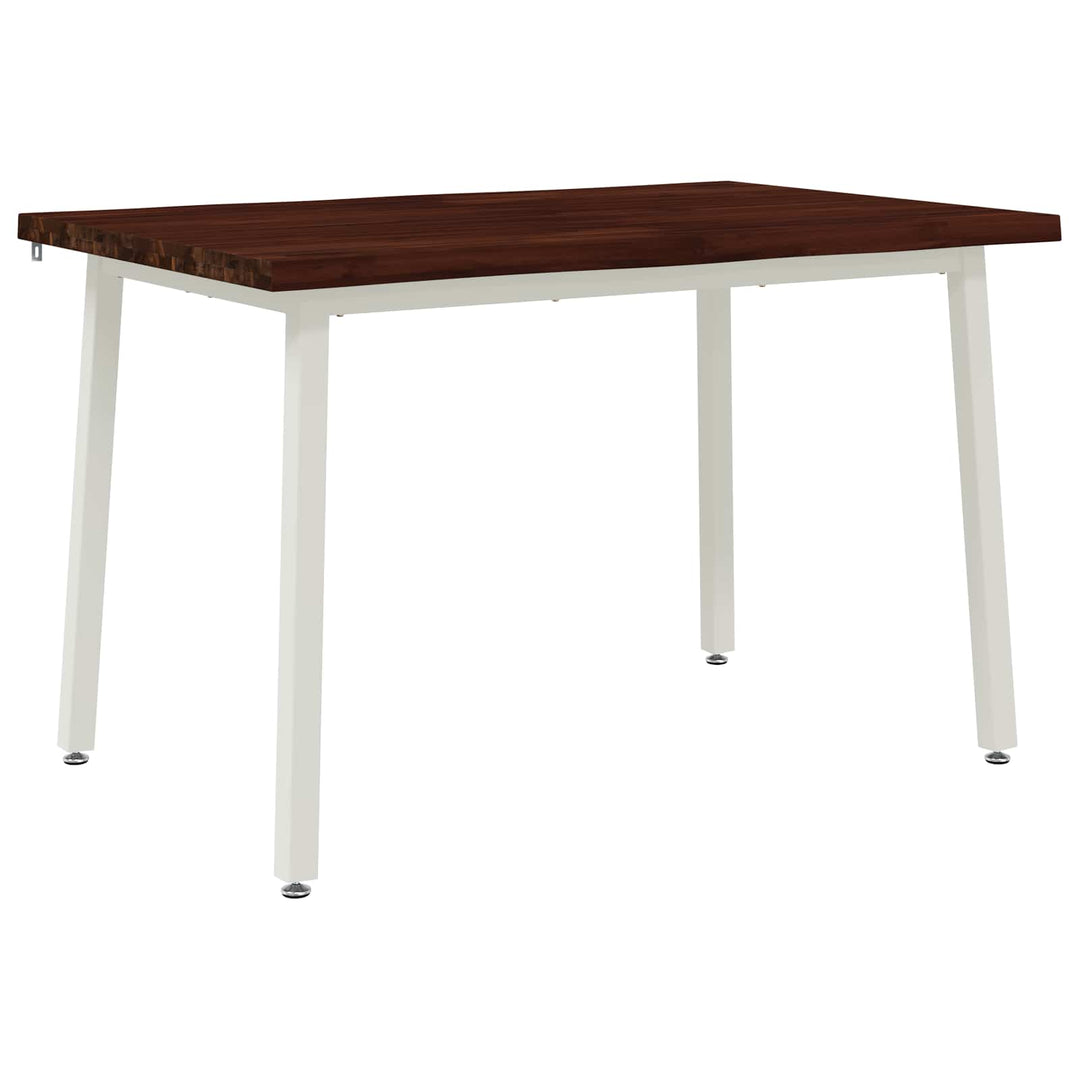 90 x 55 x 75 cm Massivt Akacietræ Mørkebrun og Hvid Rektangulær