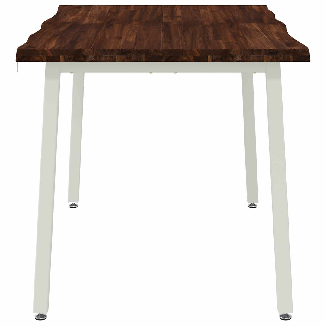 90 x 55 x 75 cm Massivt Akacietræ Mørkebrun og Hvid Rektangulær