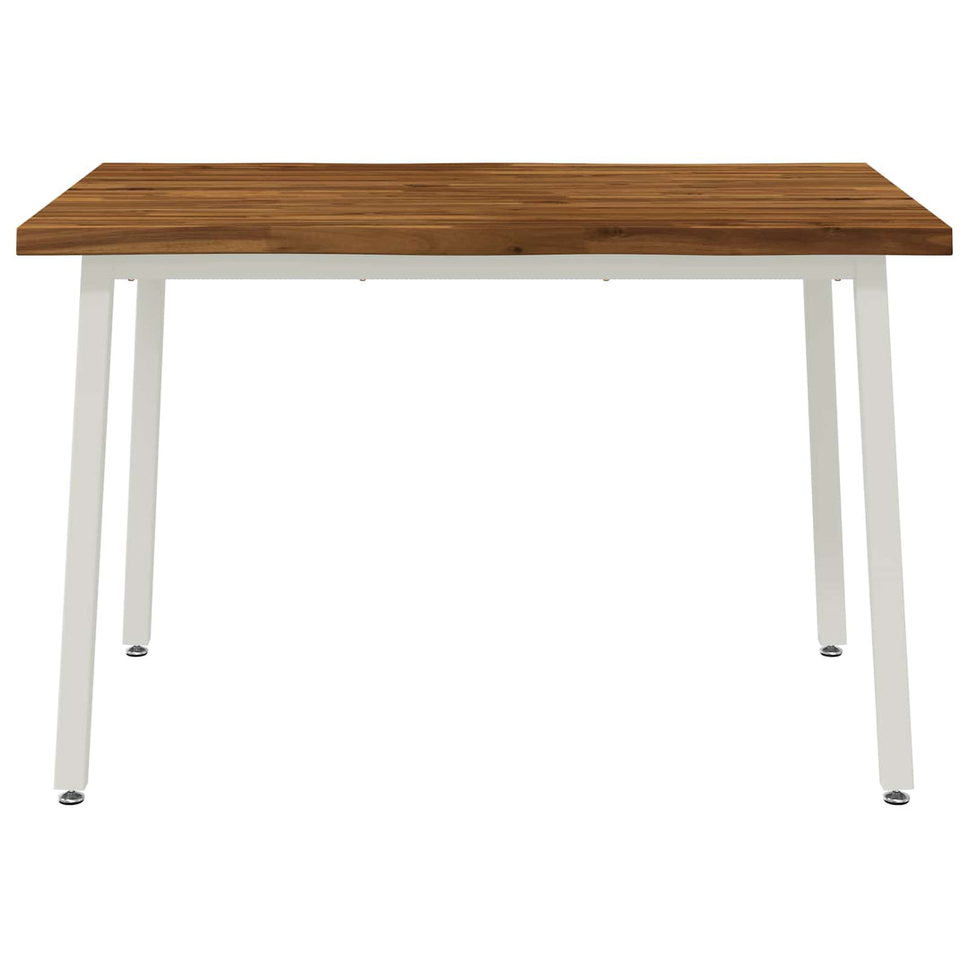 90 x 55 x 75 cm Massivt Akacietræ Natur og hvid Rektangulær