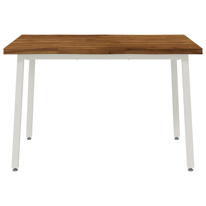 90 x 55 x 75 cm Massivt Akacietræ Natur og hvid Rektangulær