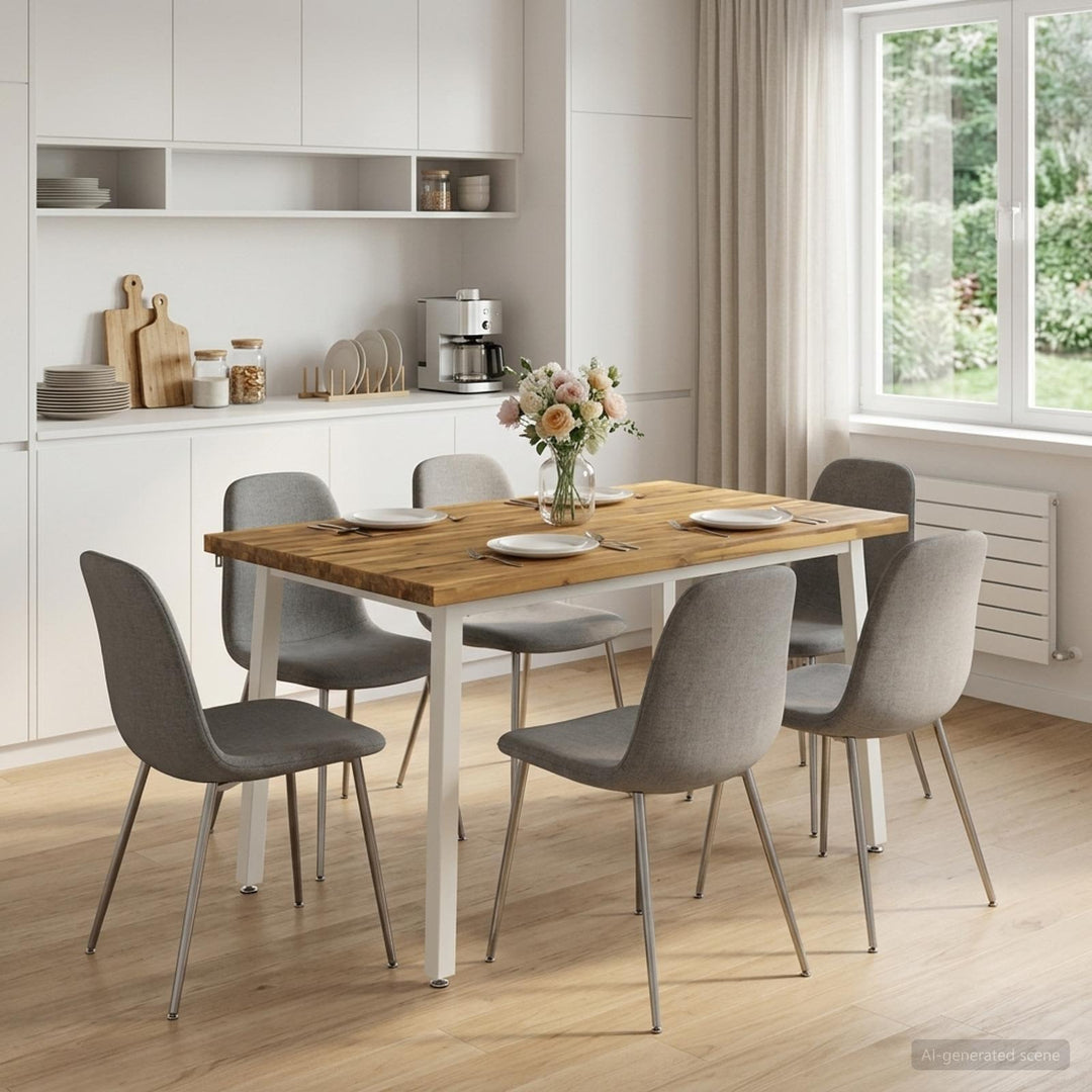 110 x 55 x 75 cm Massivt Akacietræ Hvid Rektangulær