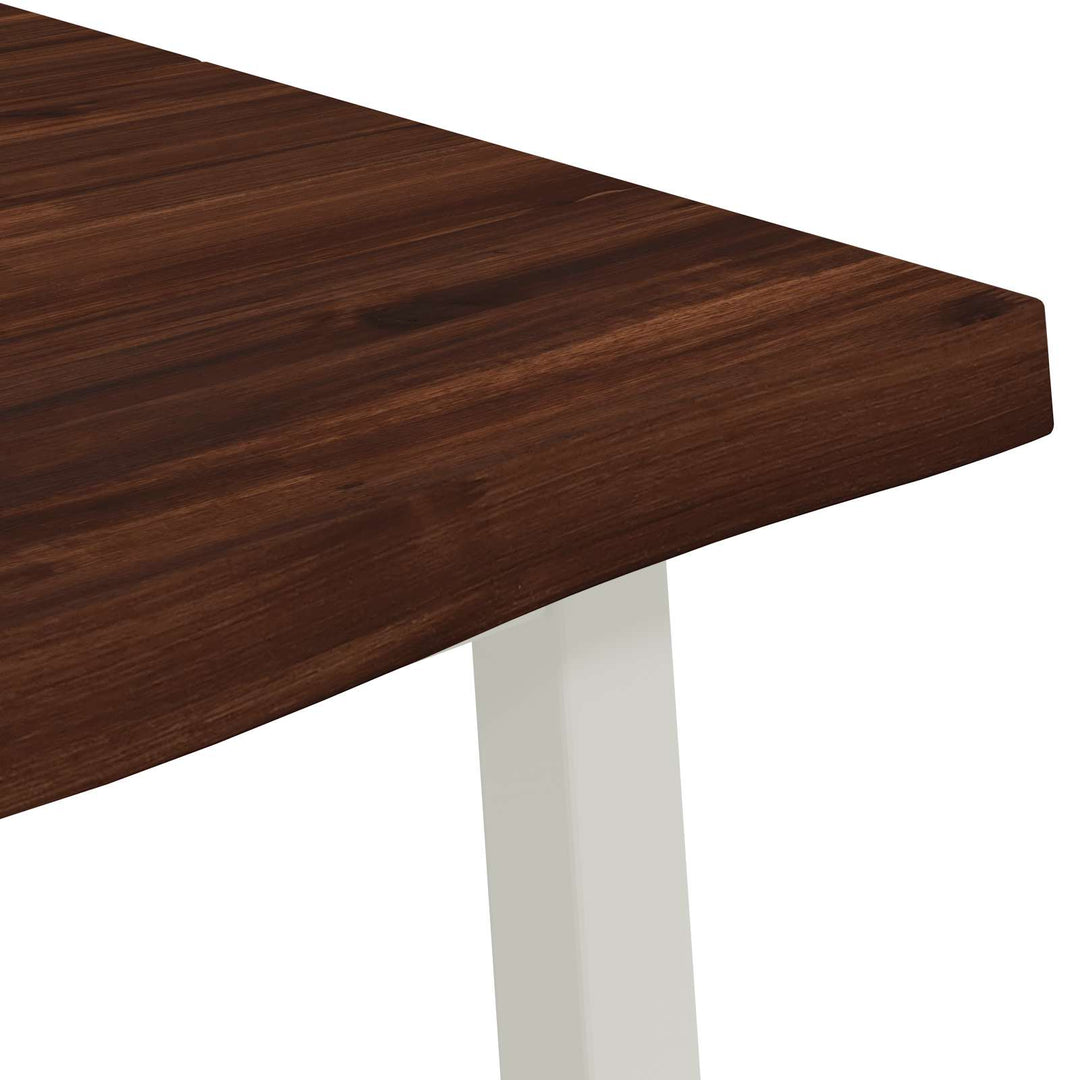 110 x 55 x 75 cm Massivt Akacietræ Mørkebrun og Hvid
