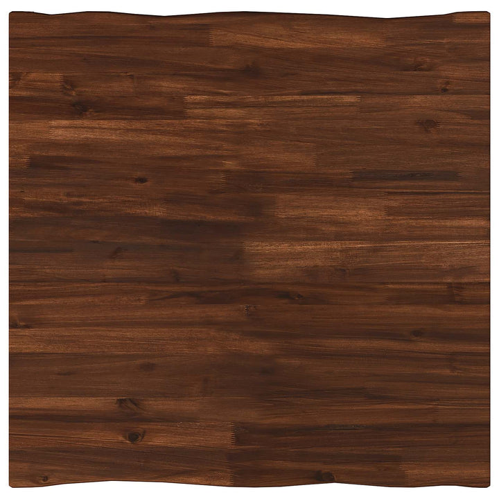 70 x 70 x 75 cm Massivt Akacietræ Mørkebrun og Sort Firkantet