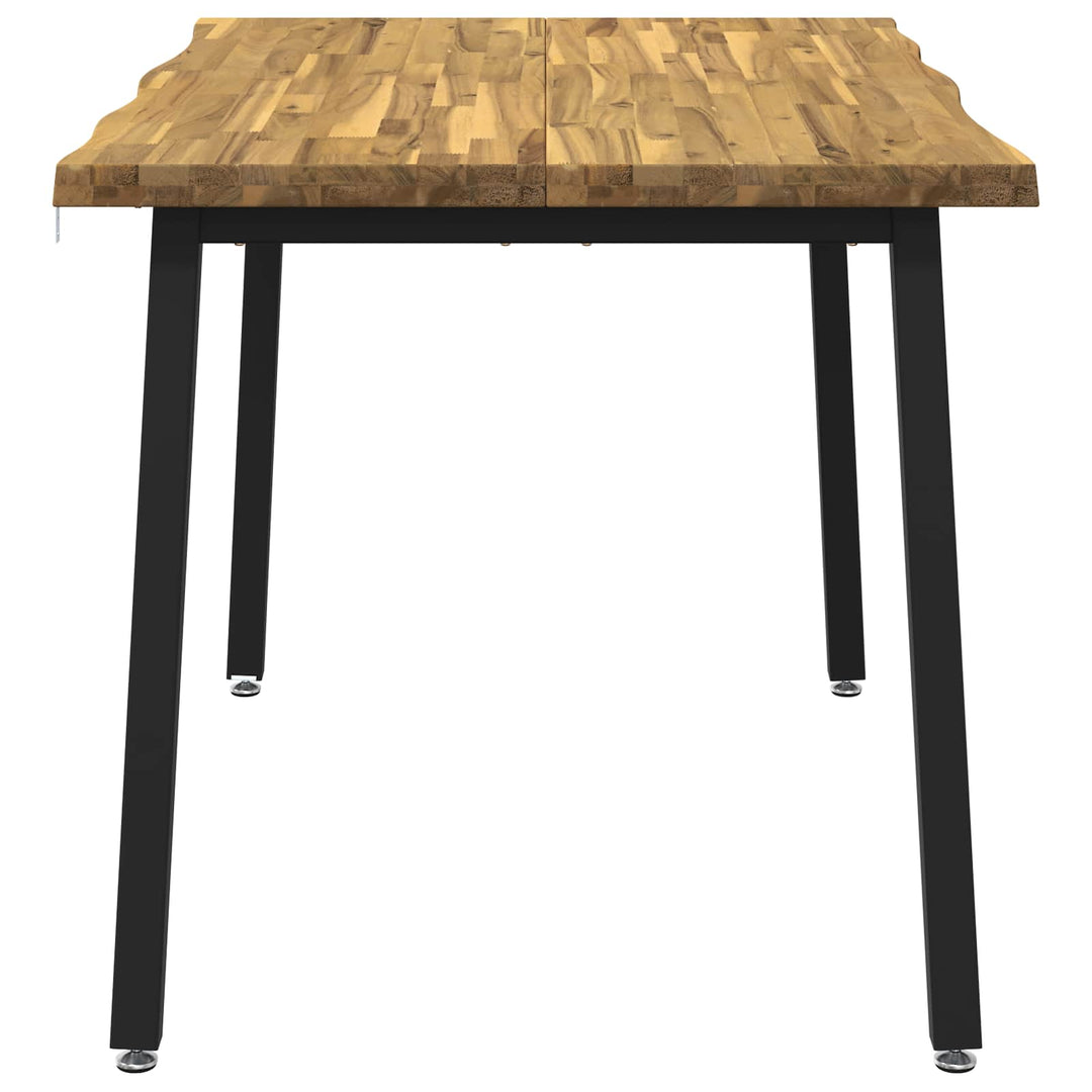 120 x 70 x 75 cm Massivt Akacietræ Hvid og sort Rektangulær