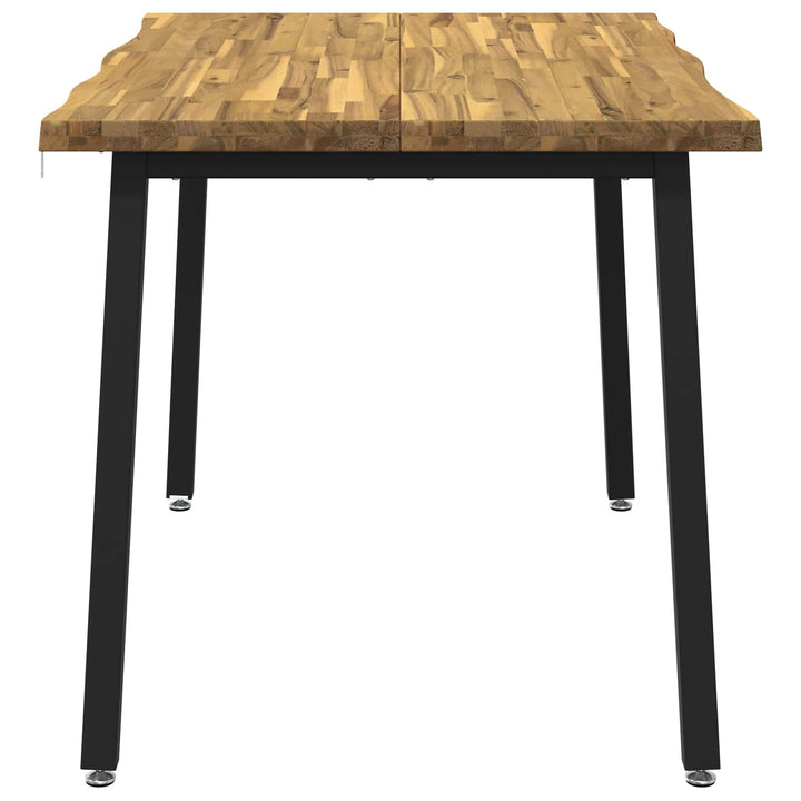 120 x 70 x 75 cm Massivt Akacietræ Hvid og sort Rektangulær