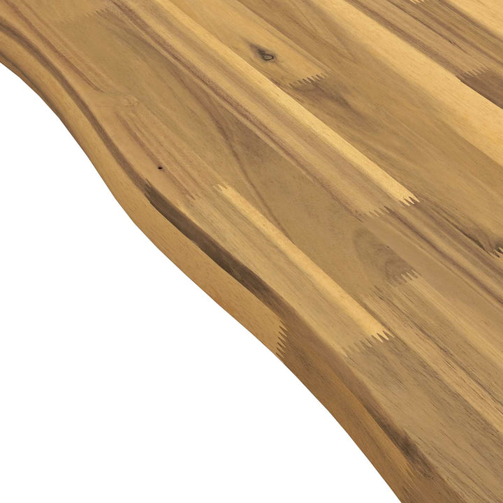 140 x 70 x 75 cm Massivt Akacietræ Hvid og sort Rektangulær