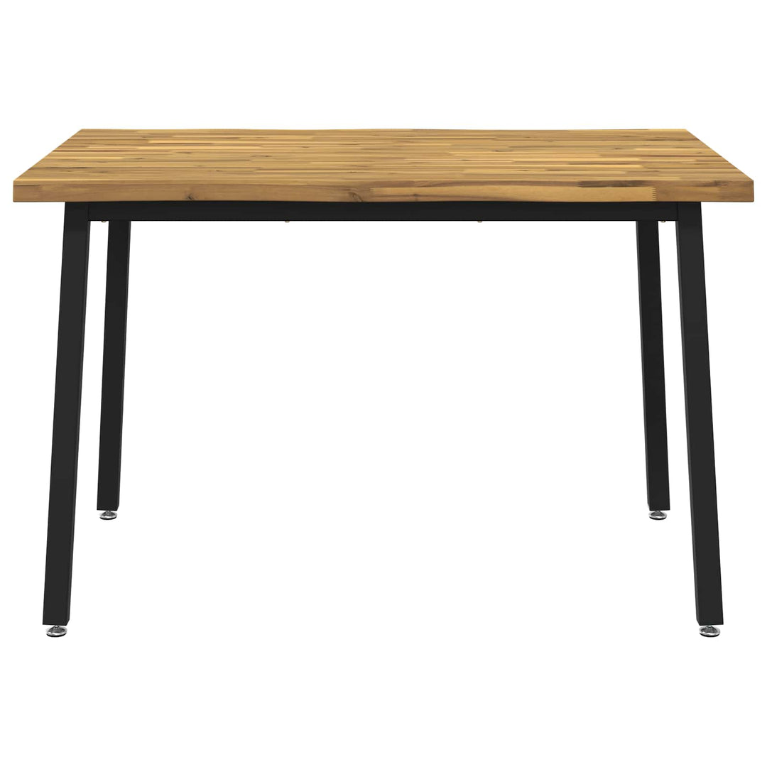 140 x 70 x 75 cm Massivt Akacietræ Hvid og sort Rektangulær