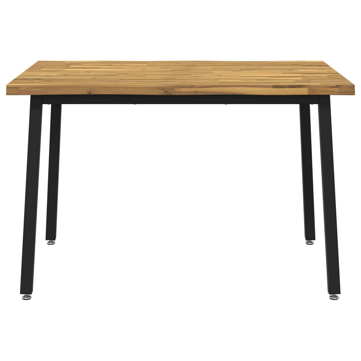 140 x 70 x 75 cm Massivt Akacietræ Hvid og sort Rektangulær