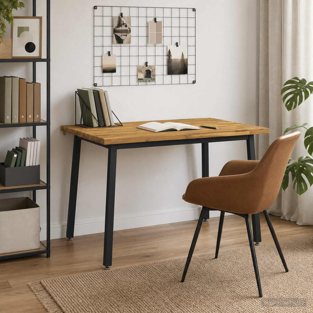 120 x 90 x 75 cm Massivt Akacietræ Hvid og sort Rektangulær
