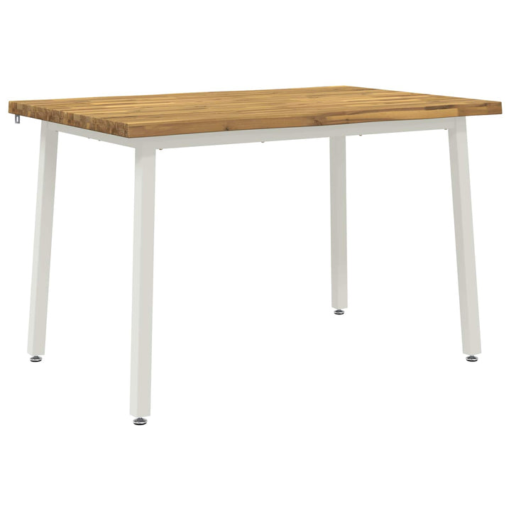 120 x 80 x 75 cm Massivt Akacietræ Hvid Rektangulær