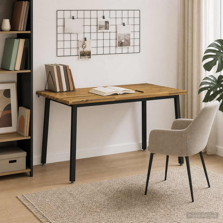 140 x 80 x 75 cm Massivt Akacietræ Hvid og sort Rektangulær