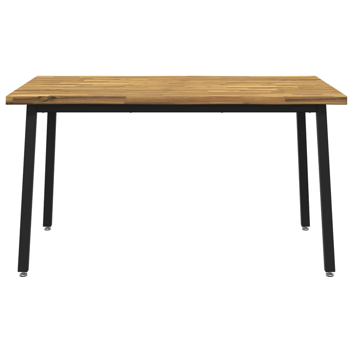 140 x 80 x 75 cm Massivt Akacietræ Hvid og sort Rektangulær