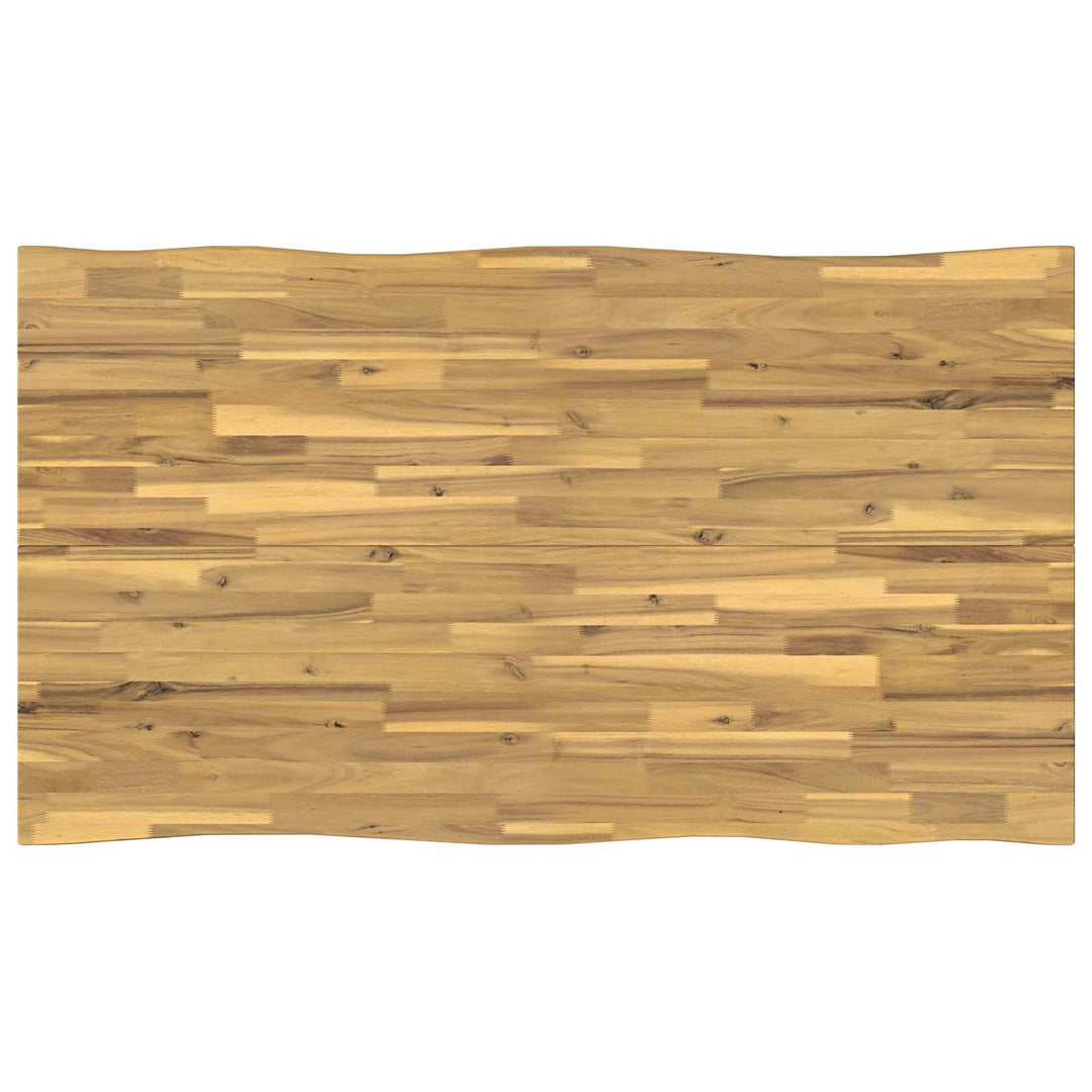 140 x 80 x 75 cm Massivt Akacietræ Hvid Rektangulær
