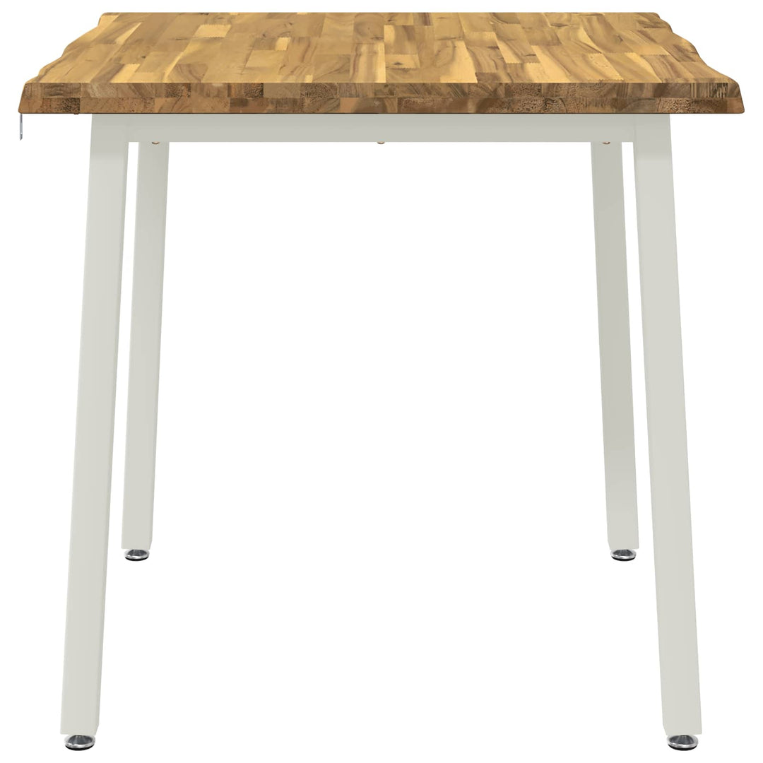 90 x 90 x 75 cm Massivt Akacietræ Hvid Firkantet