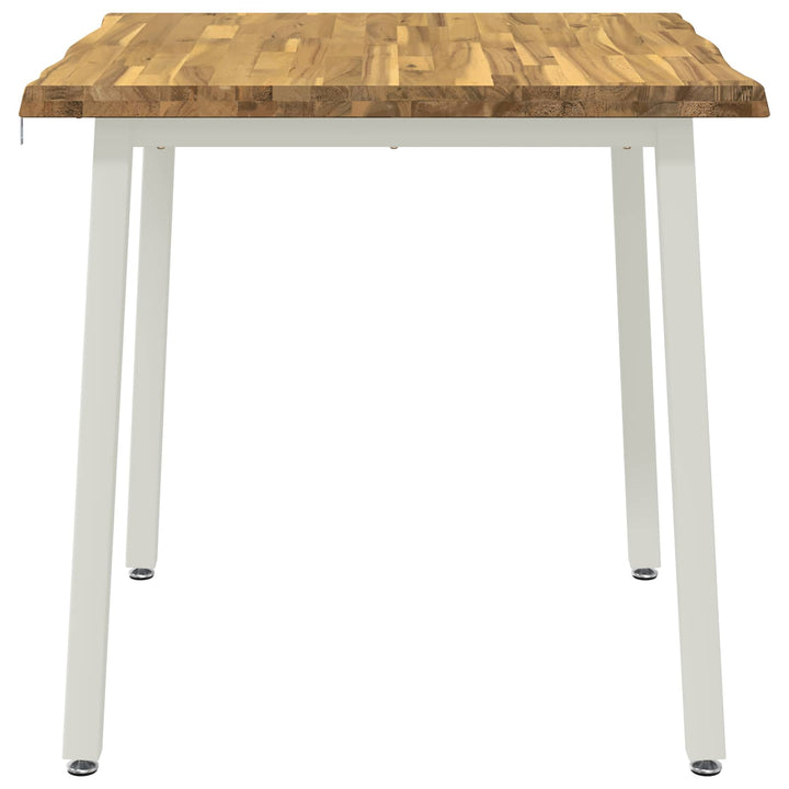 90 x 90 x 75 cm Massivt Akacietræ Hvid Firkantet