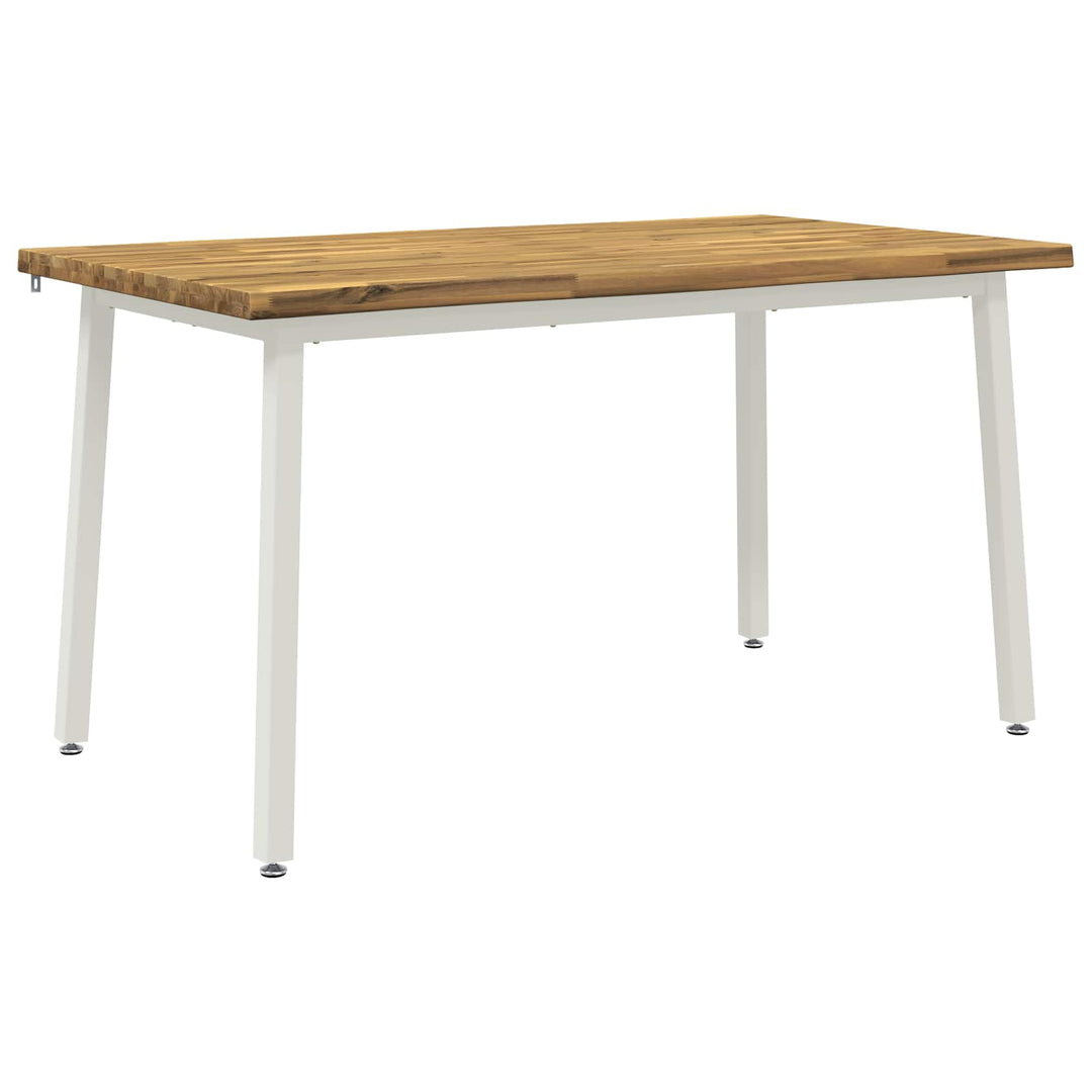 120 x 90 x 75 cm Massivt Akacietræ Hvid Rektangulær