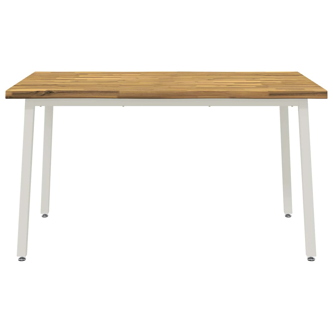 120 x 90 x 75 cm Massivt Akacietræ Hvid Rektangulær