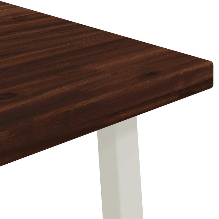60 x 55 x 75 cm Massivt Akacietræ Mørkebrun og Hvid Rektangulær