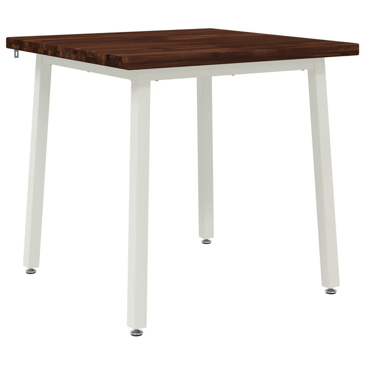60 x 55 x 75 cm Massivt Akacietræ Mørkebrun og Hvid Rektangulær