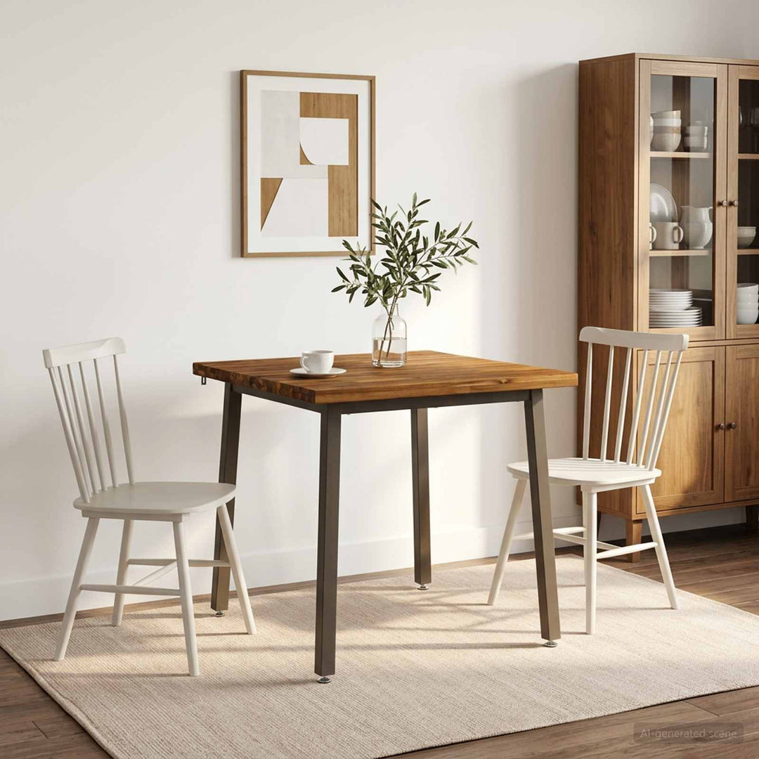 60 x 55 x 75 cm Massivt Akacietræ Naturlig og Kaffe Rektangulær