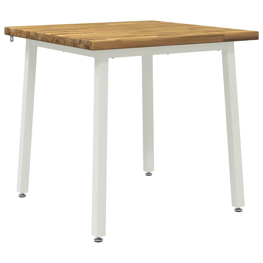 60 x 55 x 75 cm Massivt Akacietræ Hvid Rektangulær