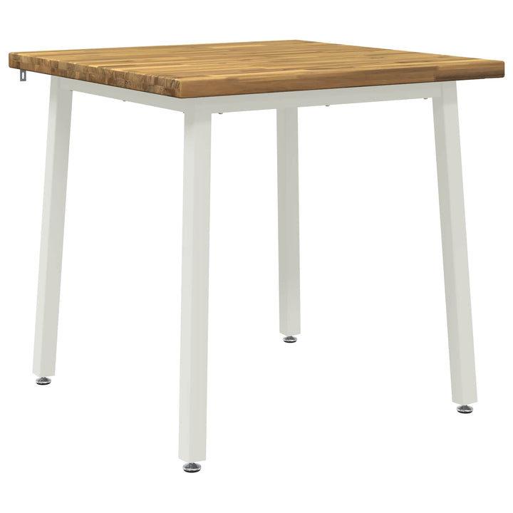 60 x 55 x 75 cm Massivt Akacietræ Hvid Rektangulær