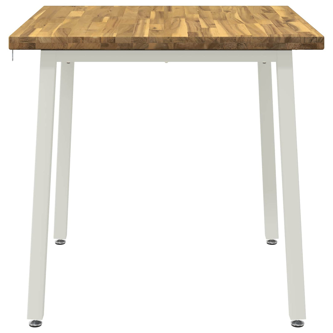 60 x 55 x 75 cm Massivt Akacietræ Hvid Rektangulær
