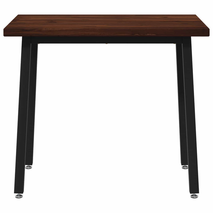 90 x 55 x 75 cm Massivt Akacietræ Mørkebrun og Sort Rektangulær