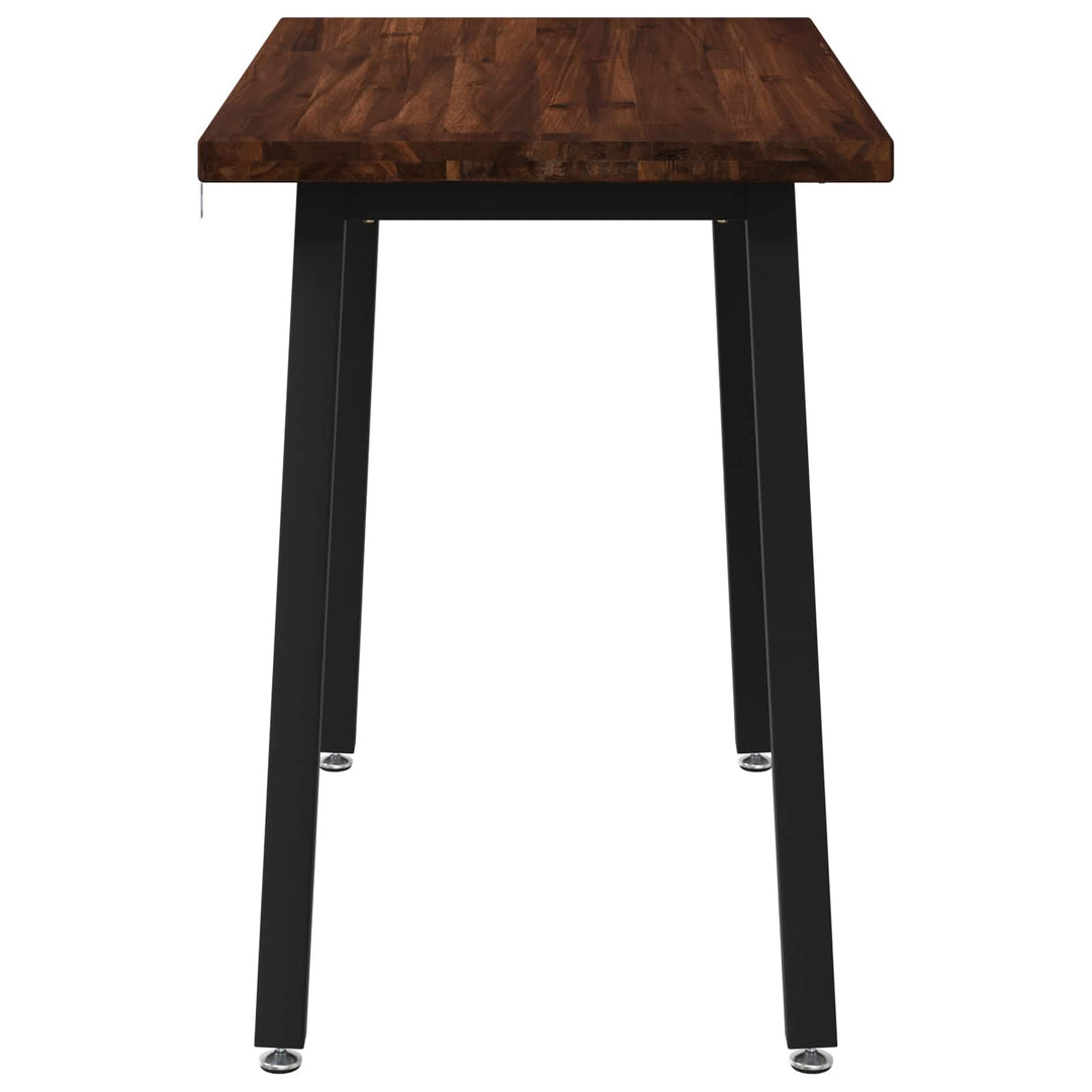 90 x 55 x 75 cm Massivt Akacietræ Mørkebrun og Sort Rektangulær