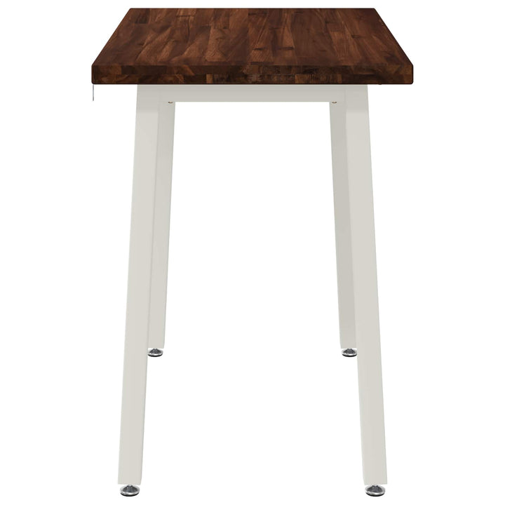 90 x 55 x 75 cm Massivt Akacietræ Mørkebrun og Hvid Rektangulær