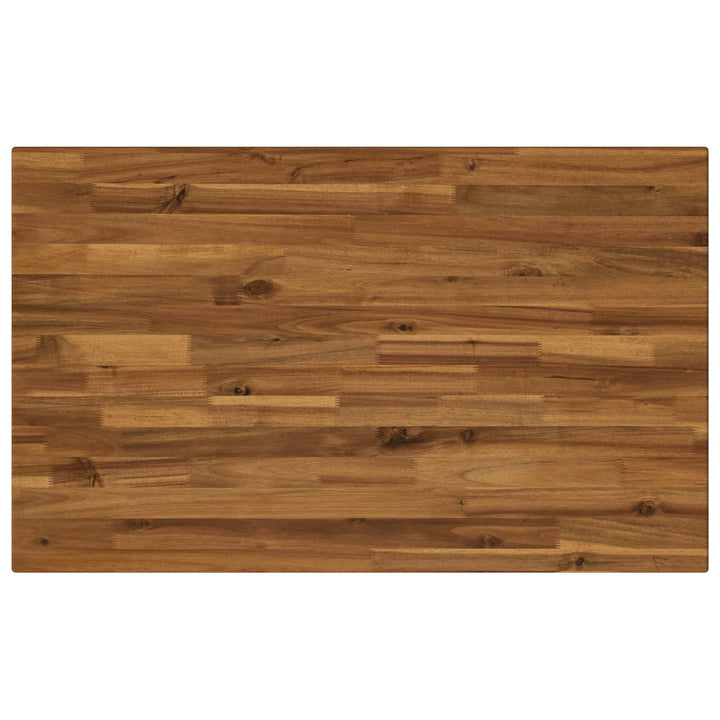 90 x 55 x 75 cm Massivt Akacietræ Natur og hvid Rektangulær