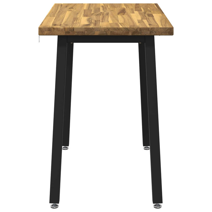 90 x 55 x 75 cm Massivt Akacietræ Hvid og sort Rektangulær
