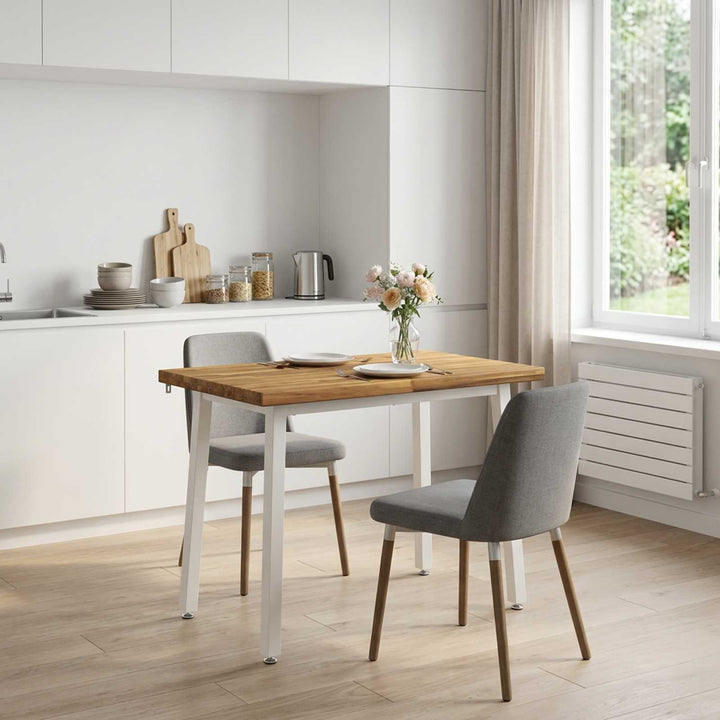 110 x 55 x 75 cm Massivt Akacietræ Hvid Rektangulær