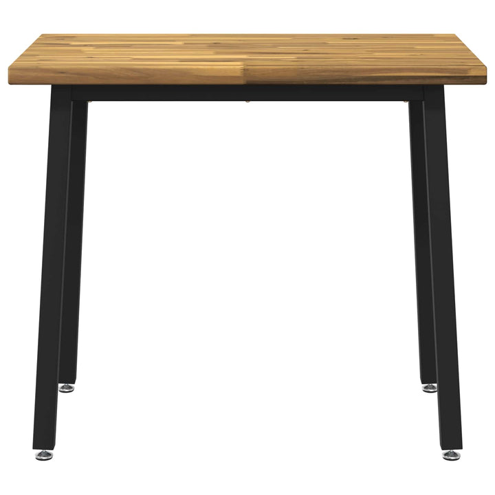 110 x 55 x 75 cm Massivt Akacietræ Hvid og sort Rektangulær