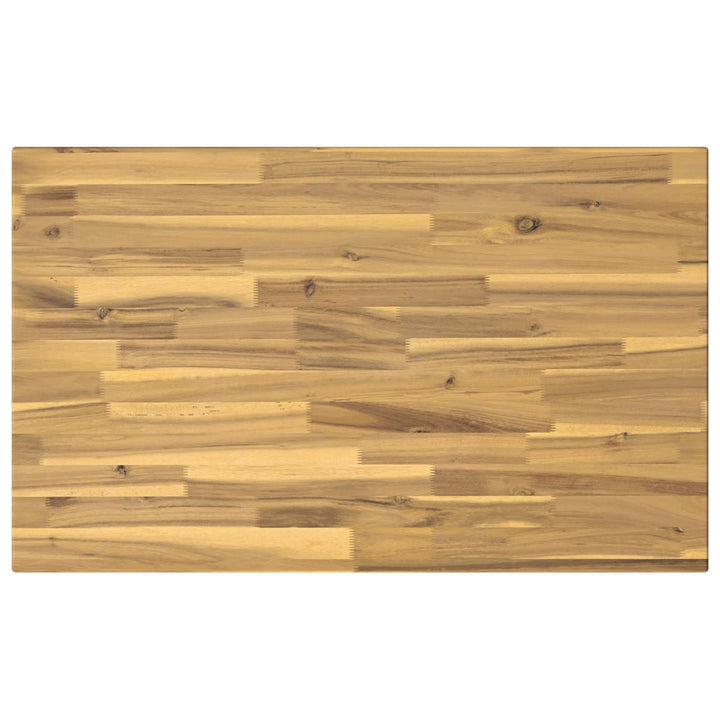 110 x 55 x 75 cm Massivt Akacietræ Hvid Rektangulær