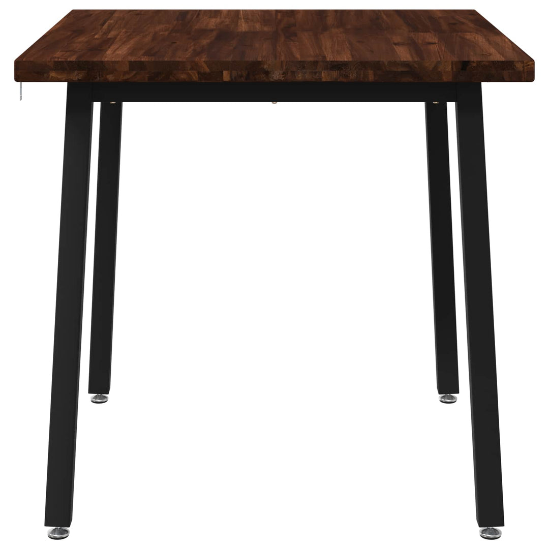 70 x 70 x 75 cm Massivt Akacietræ Mørkebrun og Sort Firkantet