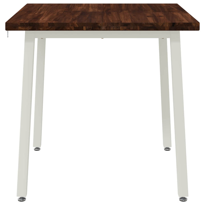 70 x 70 x 75 cm Massivt Akacietræ Mørkebrun og Hvid Firkantet