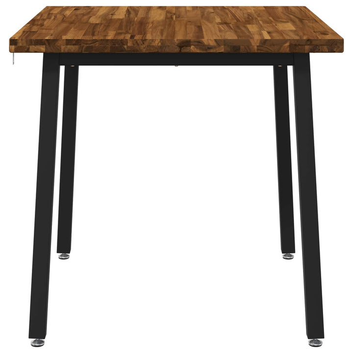 70 x 70 x 75 cm Massivt Akacietræ Naturfarvet og sort Firkantet