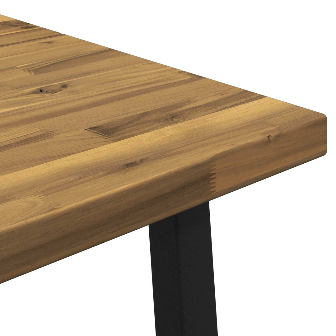 120 x 70 x 75 cm Massivt Akacietræ Hvid og sort Rektangulær