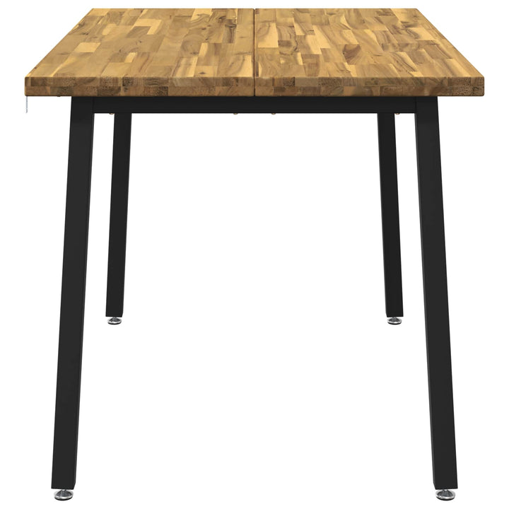 120 x 70 x 75 cm Massivt Akacietræ Hvid og sort Rektangulær