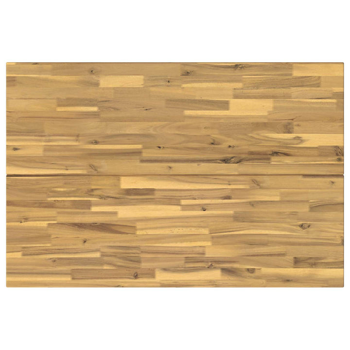 120 x 70 x 75 cm Massivt Akacietræ Hvid og sort Rektangulær