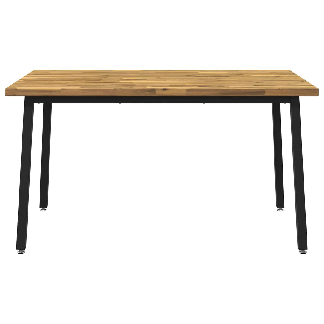 140 x 70 x 75 cm Massivt Akacietræ Hvid og sort Rektangulær