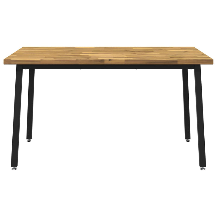 140 x 70 x 75 cm Massivt Akacietræ Hvid og sort Rektangulær