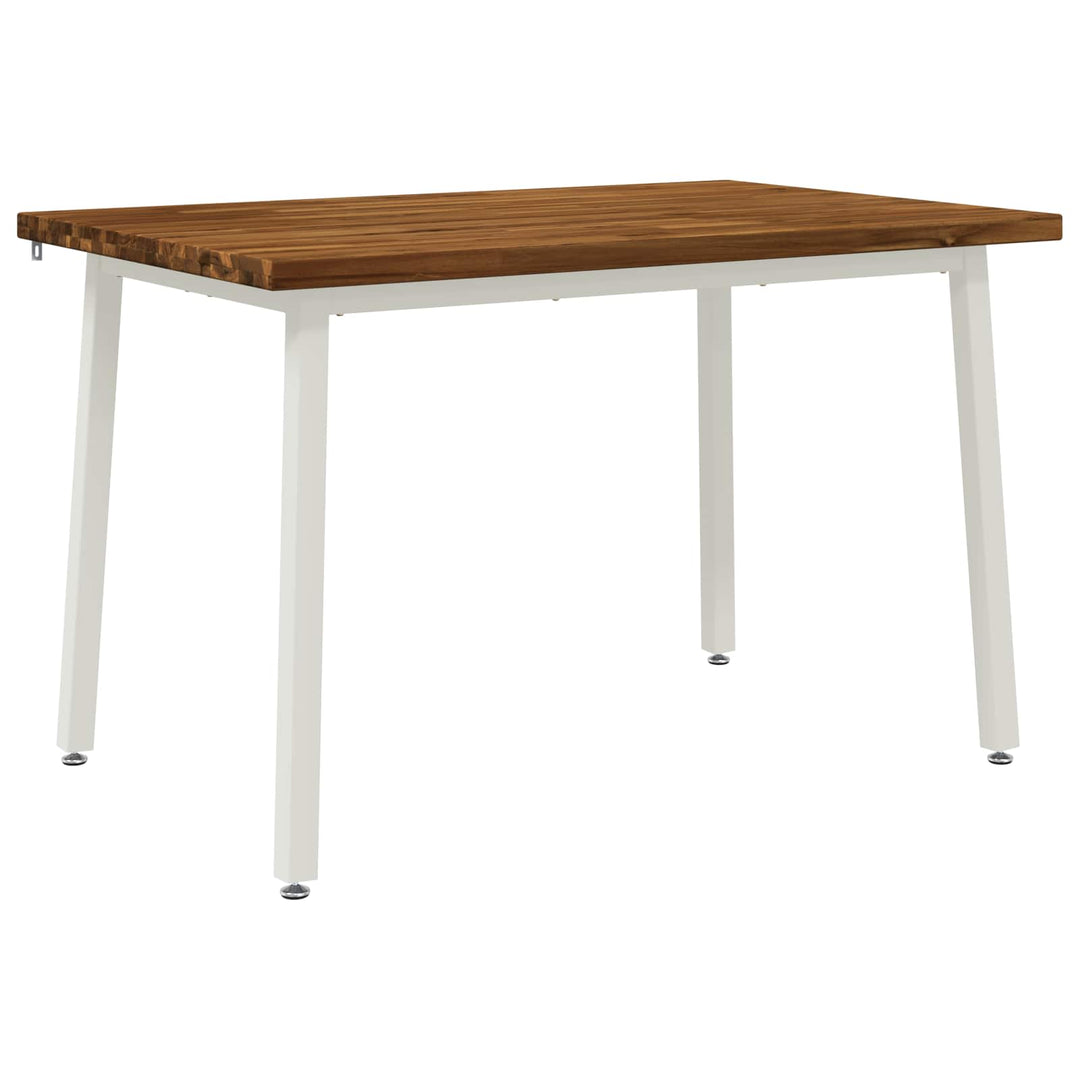 120 x 80 x 75 cm Massivt Akacietræ Natur og hvid Rektangulær