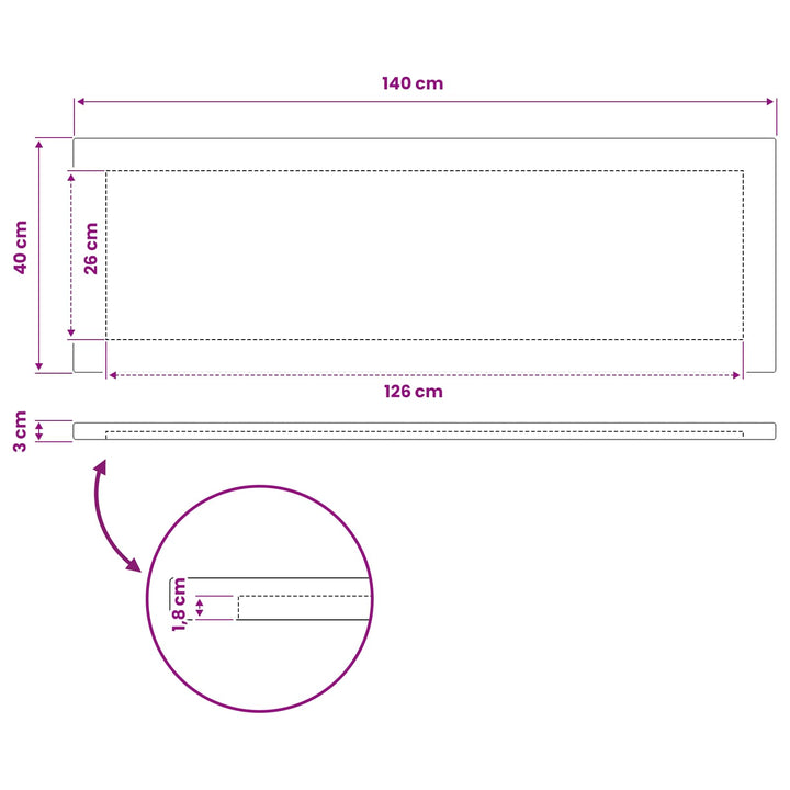 Rektangulært Bordplade 90 x 50 x 3,5 cm Rektangulær Naturfarvet