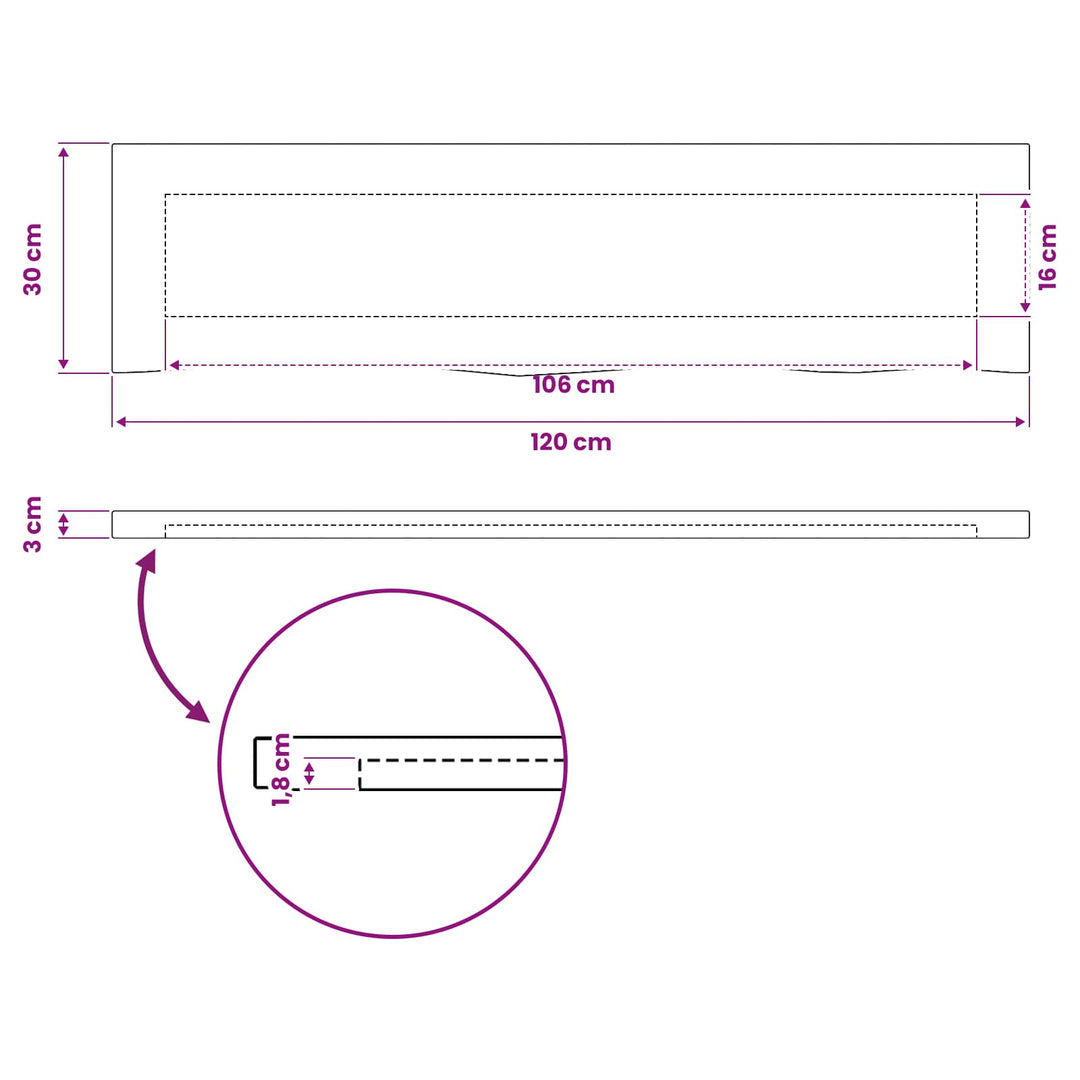 Rektangulært Bordplade 90 x 50 x 3,5 cm Rektangulær Mørk Brun